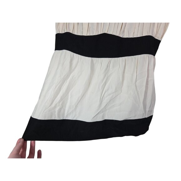 VTG Silk Babydoll Ruffle Contrast White Black Feminine Indie Sleaze Sweet Sz 8 M - Picture 4 of 8